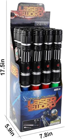 Liberty Imports 12 Pack LED LED UP SET SET - سيوف حساسة للحركة قابلة للسحب بالكامل مع مؤثرات صوتية FX للأطفال والبالغين لعب دور in Kuwait