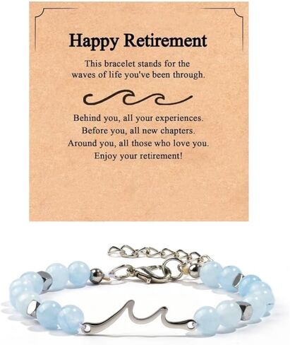 Retirement Gifts for Woman 2025 Coworker Leaving Gifts for Women Wave Bracelet for Retirement The Waves of Life You've been Through for Coworkers in Kuwait