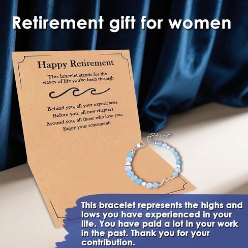 Retirement Gifts for Woman 2025 Coworker Leaving Gifts for Women Wave Bracelet for Retirement The Waves of Life You've been Through for Coworkers in Kuwait