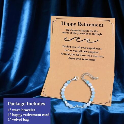Retirement Gifts for Woman 2025 Coworker Leaving Gifts for Women Wave Bracelet for Retirement The Waves of Life You've been Through for Coworkers in Kuwait
