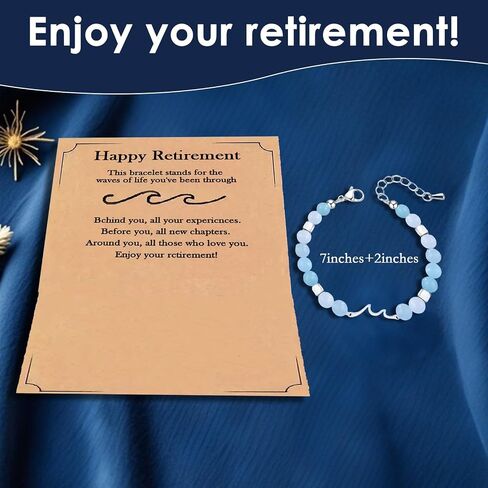 Retirement Gifts for Woman 2025 Coworker Leaving Gifts for Women Wave Bracelet for Retirement The Waves of Life You've been Through for Coworkers in Kuwait