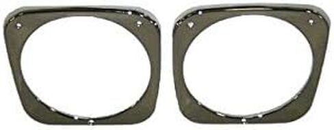 Left and Right Headlight Bezel Set - Chrome Steel - Compatible with 1964-1966 Chevy C10 Pickup in Saudi Arabia