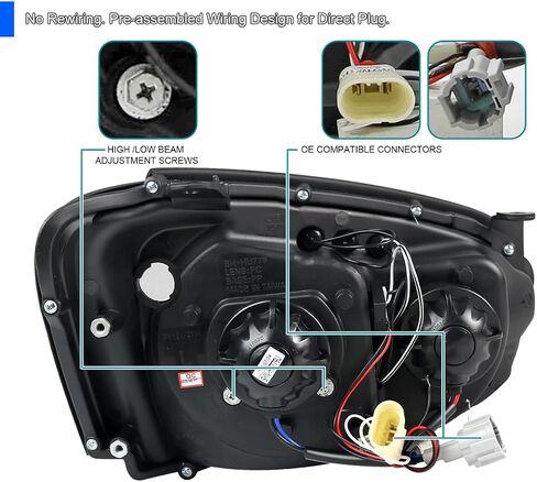 SPEC-D TUNING Black Halo Projector Headlights Compatible with 2004-2005 Subaru Impreza RS/WRX/Outback/STI, Left + Right Pair Headlamps Assembly in Saudi Arabia