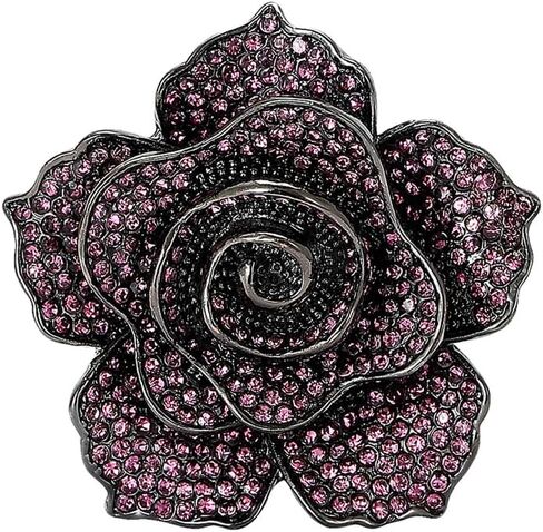 Rhinestone Rose Flower Brooch for Women Fashion Crystal Blossom Flower Brooches Lapel Pins Elegant Dress Accessories Jewelry Boutonniere Corsage for Hat Suit Valentine Mother Jewelry Wedding in Saudi Arabia