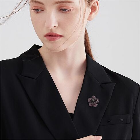 Rhinestone Rose Flower Brooch for Women Fashion Crystal Blossom Flower Brooches Lapel Pins Elegant Dress Accessories Jewelry Boutonniere Corsage for Hat Suit Valentine Mother Jewelry Wedding in Saudi Arabia