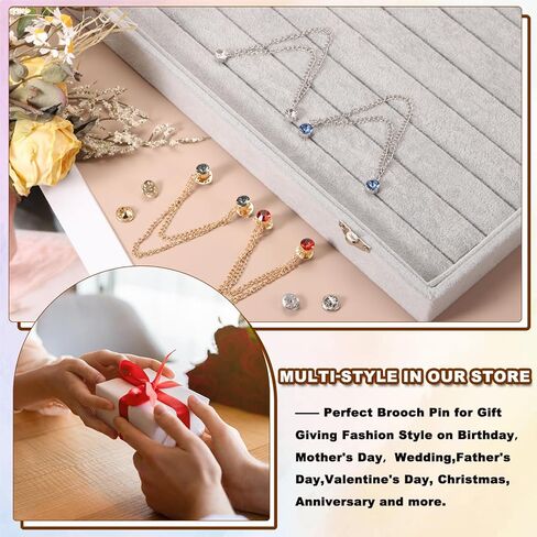 PATIKIL Rhinestone Chain Brooch Pins, Round Crystal Tassel Chain Hanging Fashion Crystal Lapel Suit Pins in Saudi Arabia