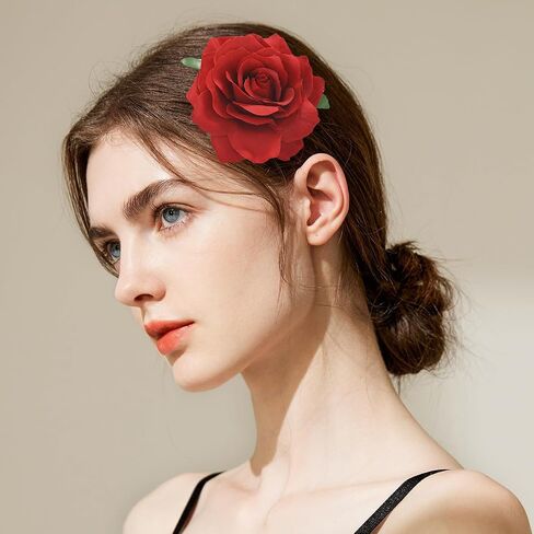 Pink & Beige Rose Brooches Flower Hair Clips for Women | Brooches and Pins | Hair Accessories | Valentines Hair Clips, Wedding Hair Accessories | Lapel Pin in Saudi Arabia