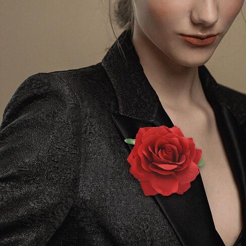 Pink & Beige Rose Brooches Flower Hair Clips for Women | Brooches and Pins | Hair Accessories | Valentines Hair Clips, Wedding Hair Accessories | Lapel Pin in Saudi Arabia