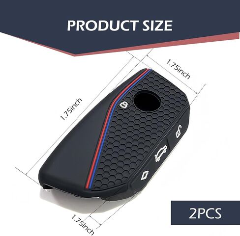 غطاء مفتاح FOB ، حامي مفتاح ملمس عسل العسل ، ملحق محمول ، متوافق مع BMW (أسود) in Kuwait