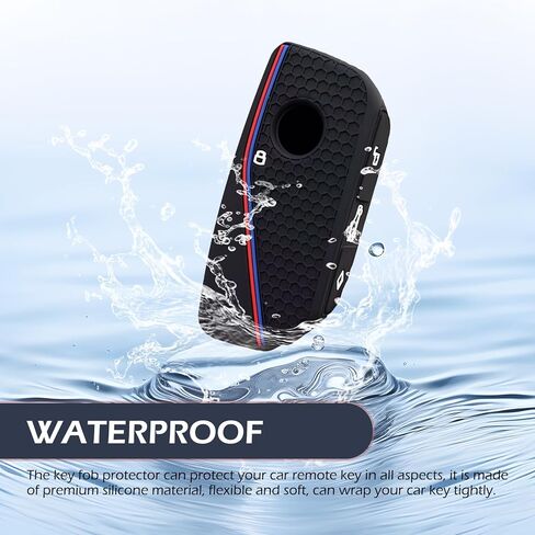 غطاء مفتاح FOB ، حامي مفتاح ملمس عسل العسل ، ملحق محمول ، متوافق مع BMW (أسود) in Kuwait