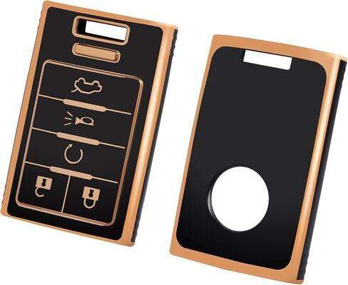 for Cadillac Key Fob Cover, TPU Key Fob Case Cover Fits for Cadillac SRX ATS Escalade XT4 XT5 XT6 XTS CTS STS CT6 Chevrolet C7 Corvette Car Accessories Smart Key Holder, Purple Black in Saudi Arabia