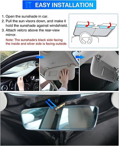KUST Windshield Sunshade for Nissan Murano 2025 2026 (SV, SL, and Platinum) Accessories Sun Shade Window Sun Visor Protector Foldable Blocks UV Rays Keep Your Car Cooler in Kuwait