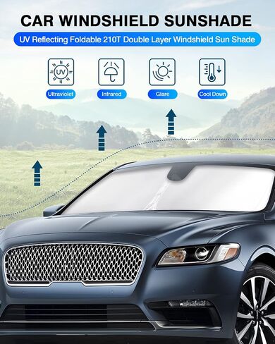 KUST Windshield Sunshade for Nissan Murano 2025 2026 (SV, SL, and Platinum) Accessories Sun Shade Window Sun Visor Protector Foldable Blocks UV Rays Keep Your Car Cooler in Kuwait