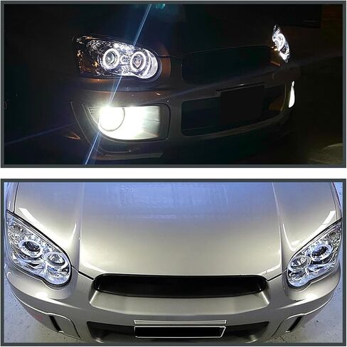 SPEC-D TUNING Black Halo Projector Headlights Compatible with 2004-2005 Subaru Impreza RS/WRX/Outback/STI, Left + Right Pair Headlamps Assembly in Saudi Arabia