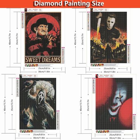 WEUOPG 4 Pack Diamond Painting Kits for Adults, Van Gogh Starry Night Diamond Art Kits for Adults, Full Drill Diamond Art Paint with 5D Round Diamonds, DIY Gem Painting Kit for Home Wall Decor in Saudi Arabia