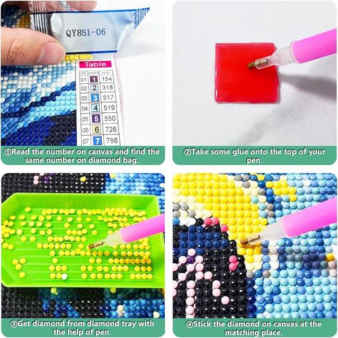 WEUOPG 4 Pack Diamond Painting Kits for Adults, Van Gogh Starry Night Diamond Art Kits for Adults, Full Drill Diamond Art Paint with 5D Round Diamonds, DIY Gem Painting Kit for Home Wall Decor in Saudi Arabia