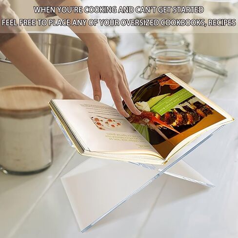 Acrylic Book Stand Large Open Display for Cookbook Art Bible Easel Magazine Textbooks Clear Stands Guest Coffee Table Reading Transparency Holder Kitchen Home Decor 7.5*4.5*4.5 inches (7.5*4*4) in Saudi Arabia