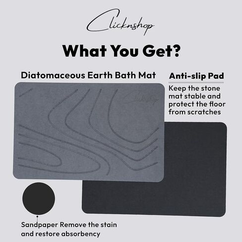Stone Bath Mat - Premium Stone Bath Mats for Bathroom Elegant Diatomaceous Earth Bath Mat for All Fast-Drying Non-Slip Eco-Friendly Durable Easy to Clean in Saudi Arabia