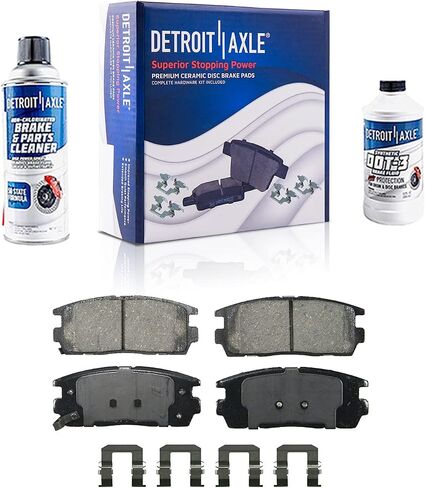 Detroit Axle - Rear Disc Calipers + Ceramic Brake Pads Replacement for 2008-2017 Chevrolet Equinox Captiva Sport GMC Terrain Saturn Vue - 6pc Set in Saudi Arabia