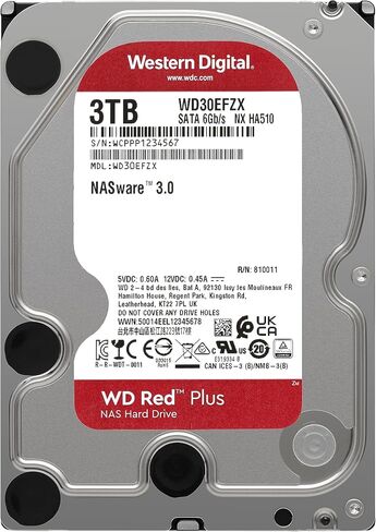 Western Digital 12TB WD Red Plus NAS Internal Hard Drive HDD - 7200 RPM, SATA 6 GB/s, CMR, 512 MB Cache, 3.5" - WD120EFGX in Saudi Arabia