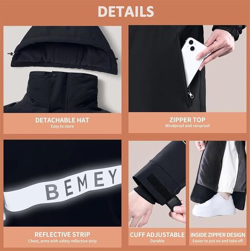 Winter Outdoor Riding Insulated Full-Body Suit, Overoles para El Frío para Hombre, Windproof Freezer Suits in Saudi Arabia