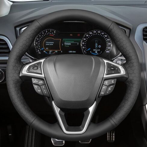Mewant Hand Stitch Car Teadering Wheel Cover Wrap for Ford Edge 2015-2024 / Fusion 2013-2020 Accessories Ford Ford in Kuwait