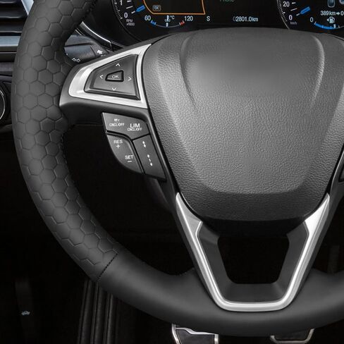 Mewant Hand Stitch Car Teadering Wheel Cover Wrap for Ford Edge 2015-2024 / Fusion 2013-2020 Accessories Ford Ford in Kuwait