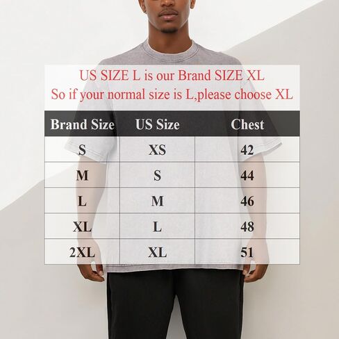 Men's Vintage Oversized T-Shirts Acid Wash Gym Shirt Short Sleeve Cotton Tee in Saudi Arabia