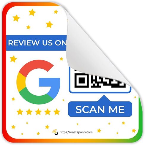 Google Review Stickers | 3 Stickers Pack | Review QR Code | Review Sticker | Unlimited Scan (1-Pack-3-Stickers) in Saudi Arabia