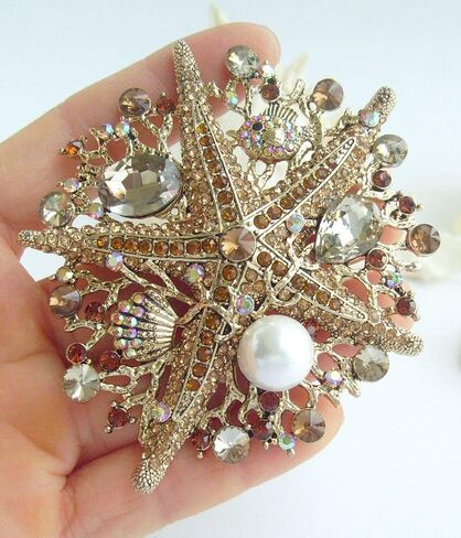3.15 "Starfish Brooch Pin Pendant Crystal Pendant BZ6412 in Kuwait