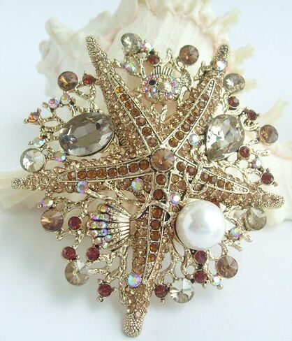 3.15 "Starfish Brooch Pin Pendant Crystal Pendant BZ6412 in Kuwait