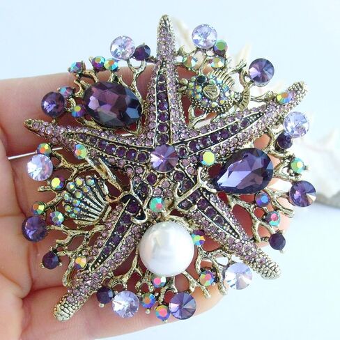 3.15 "Starfish Brooch Pin Pendant Crystal Pendant BZ6412 in Kuwait