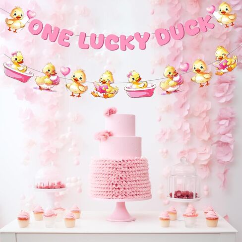 One Lucky Duck Banner Blue Duck Banner Garland Duck 1st Birthday Party Decorations Farm Animal Birthday Banner for Boys First Birthday Party Supplies in Saudi Arabia
