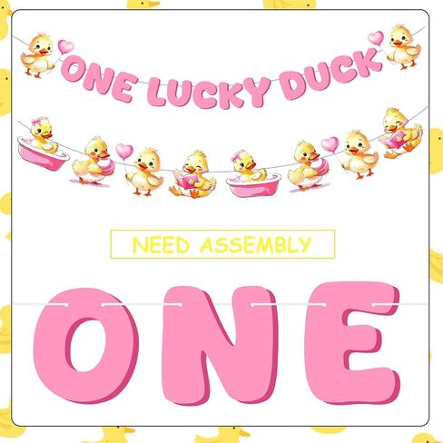 One Lucky Duck Banner Blue Duck Banner Garland Duck 1st Birthday Party Decorations Farm Animal Birthday Banner for Boys First Birthday Party Supplies in Saudi Arabia