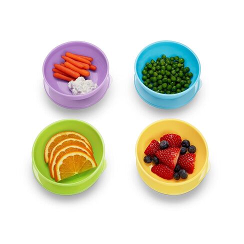Munchkin® Love-a-Bowls™ 10 Piece Baby Feeding Set, Includes Bowls with Lids and Spoons, Multicolor & White Hot® Safety Baby Spoons, 4 Pack in Saudi Arabia