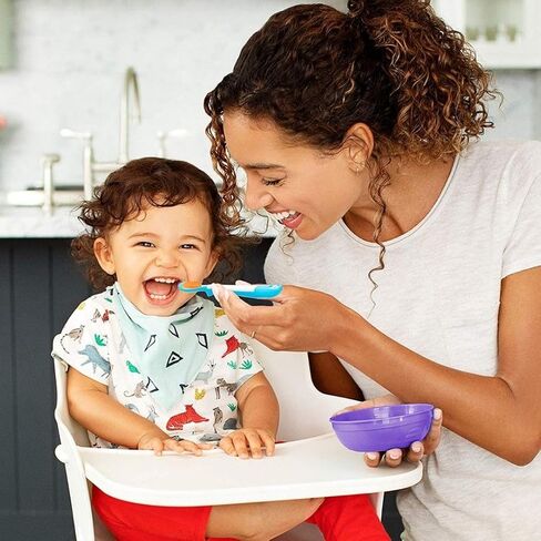 Munchkin® Love-a-Bowls™ 10 Piece Baby Feeding Set, Includes Bowls with Lids and Spoons, Multicolor & White Hot® Safety Baby Spoons, 4 Pack in Saudi Arabia