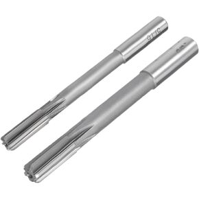 uxcell 5/16" and 3/8" Chucking Reamer Set, H7 High Speed Steel HSS Lathe Machine Reamer 6 Straight Flutes, Round Shank Milling Cutting Tool, for Metal Non-Ferrous Metal Copper
