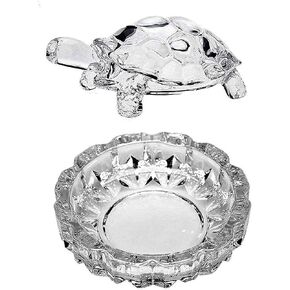 Crystal Glass Turtle-Tortoise Plate for Feng Shui, Turtle-Tortoise Plate for Vastu, Good Luck, Health & Prosperity, Decorative Gift Set for Home and Office.