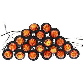 (عبوة من 20) مصابيح تحديد رصاصة LED كهرمانية مقاس 3/4 بوصة، مصابيح LED جانبية لشاحنة المقطورة RV Car Bus Van in Kuwait