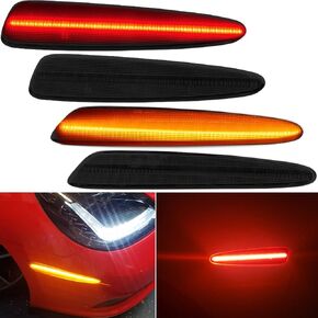 NJSBYL C6 Corvette LED Side Marker Light Kits for Chevy Corvette C6 2005 2006 2007 2008 2009 2010 2011 2012 2013 Grand Sport Z06 ZR1 Amber/Red LED Sidemarker Lamps Smoked Lens Turn Signal Lights in Kuwait