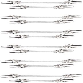 12pcs Double Head Alligator Clip Metal Alligator Clips Memo Photo Picture Note Holders Metal Wire Clips Clamps for DIY Hobby Card Photo Memo Wire Holder Silver