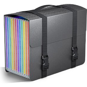 Expanding File Folders Accordion File Organizer with Handle,13 Pockets Portable Filing Box,Accordian File Folder Document Organizer, Papers Bills Receipts Organizer for Home School Office Travel