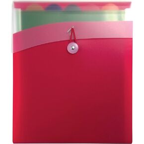 Better Office Products Vertical Expanding 6 Pocket Backpack File, 1 Piece, Letter Size, for Easy Backpack Access, Multicolored Pockets and Tabs, Asst'd Colors, Color Will Vary - Red, Blue, or Black