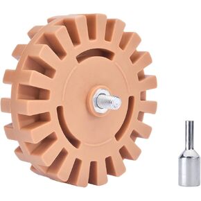 عجلة ممحاة لإزالة الملصقات مقاس 4 بوصة مزيل لاصق للسيارة مع محول، أداة إزالة ملصق عجلة ممحاة مطاطية لإزالة الخطوط المقلمة، ملصق الفينيل والرسومات in Kuwait