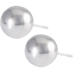 High Polish Large Round Stud .925 Sterling Silver 12mm Ball Post Stud Earrings