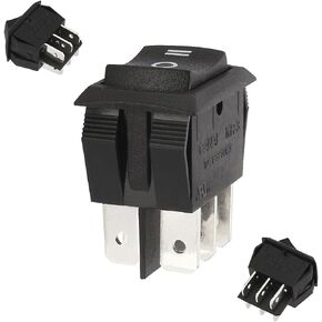 uxcell® AC 125V 250V/10A DPDT 6 Terminal 3 Position On-Off-On Boat Rocker Switch Black