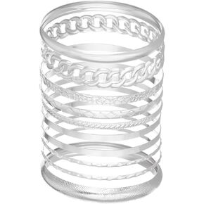 COLORFUL BLING Bohemian Indian Chunky Stackable Bangle Bracelet Set for Women Girl Teen Friend Boho Layered Twisted Bracelet Wedding African Ethnic Jewelry Birthday Gift