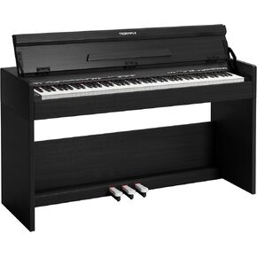 Digital Piano 88 Key Weighted Keyboard Piano, Heavy Hammer Action Electric Keyboard Pedal Full Size, Stand Cover Multi-Functional Keyboard For Beginner, Music Stand+Power Adapter (Black) in Saudi Arabia