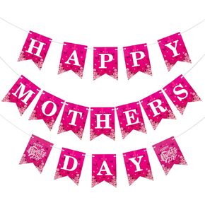 Happy Mothers Day Banner, Mothers Day Decorations for Party, Mother's Day Decoration Banners Backdrop suit for home or outdoor Decor, Happy Mother's Day Banners Background Party supplies