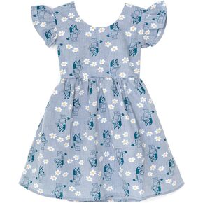 Bluey Floral Chambray Skater Dress Infant to Big Kid